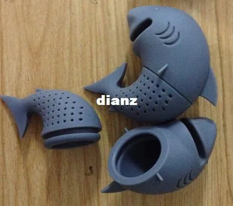 Nuovo arriva a forma di squalo infusore per tè filtri in silicone colino per tè filtro bustine di tè vuote accessori per diffusore di foglie KD1