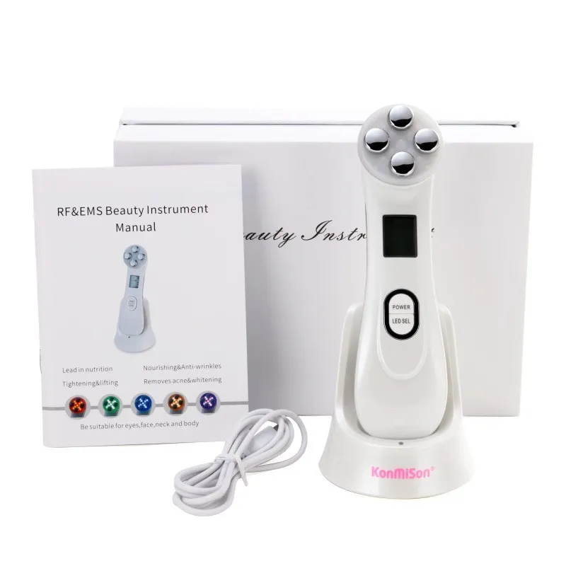 Facial Mesotherapy Electroporation RF Radio Frequency LED Photon Device Face Lifting Tighten Wrinkle Removal Skin Care Massager