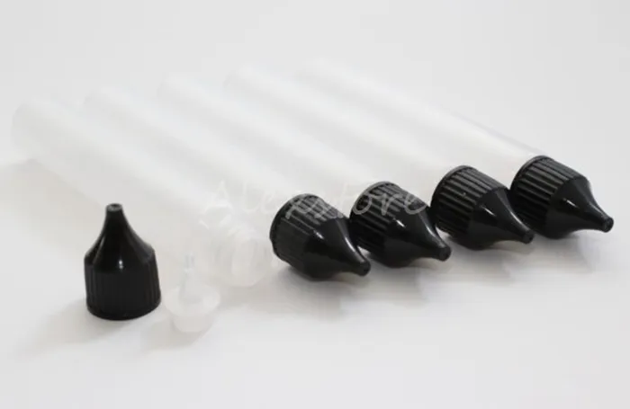 30ml Empty Bottles Slim Pen Style ELiquid E Juice Oil Plastic PE Bottle Long Thin Tip Dropper Dropper Bottle White Black Caps DHL