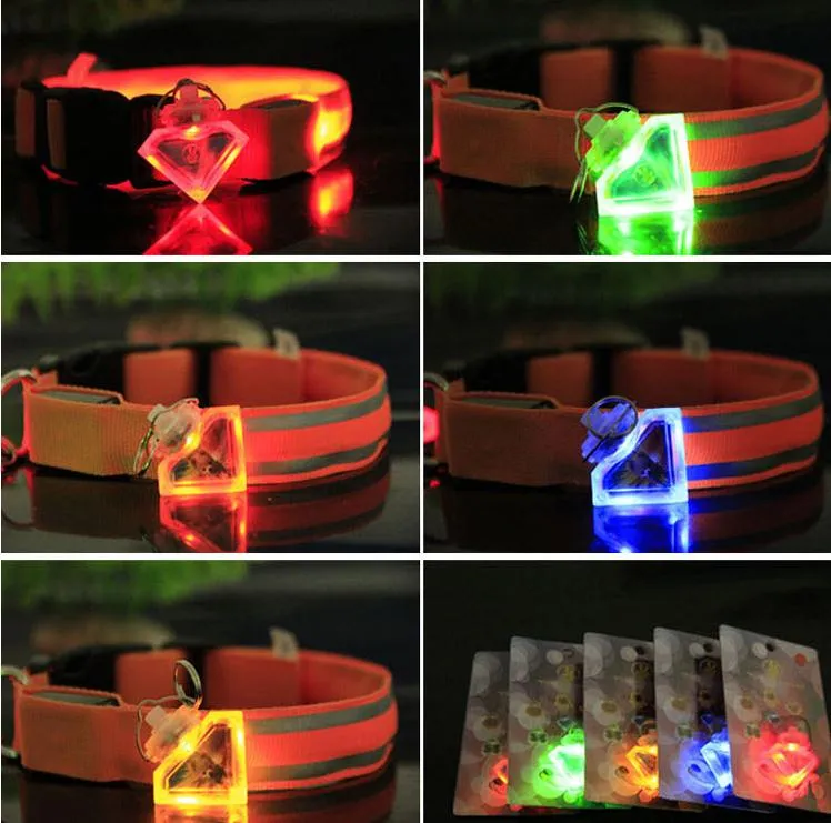 LED knipperende hond tag tag pet led hond naam id tag led dog tag poot, ster, hart, ronde, bot scherp