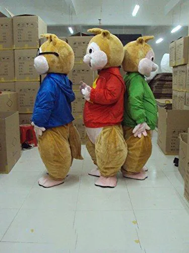 2018 Alvin ve Chipmunks Maskot Kostümleri Sincap Karakter Karakter Yetişkin Cadılar Bayramı Partisi Kostüm Karnaval Costume256K