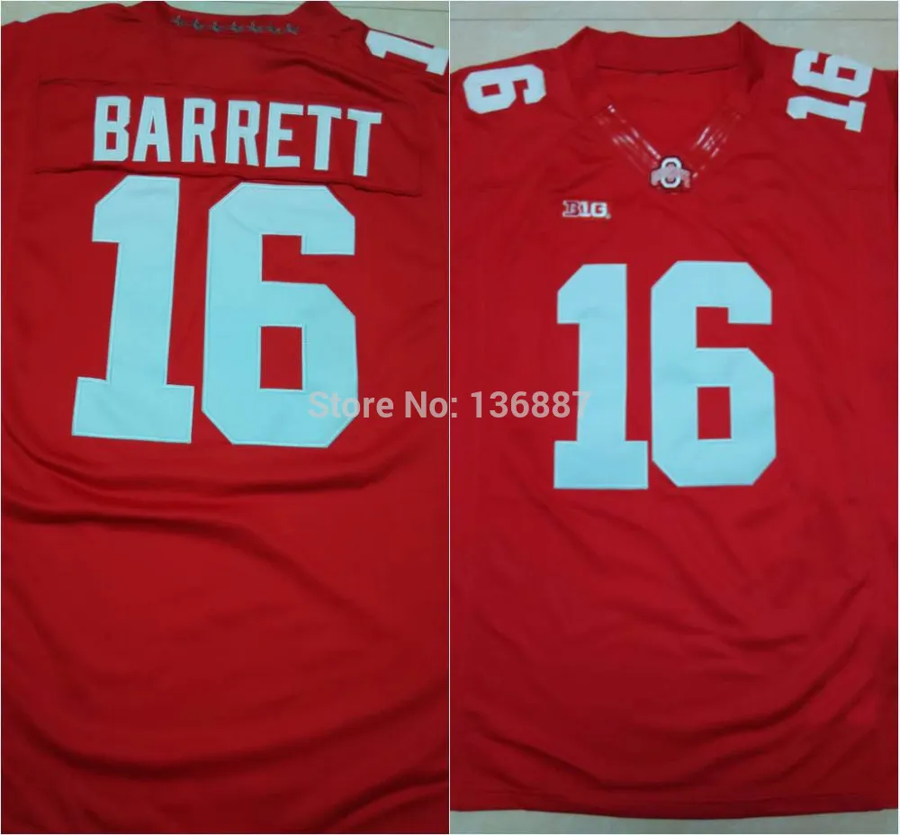 Buckeyes College NCAA Ohio Football State Jerseys Mens Womens #16 J.T. Barrett Limited Kids Jersey broderi S