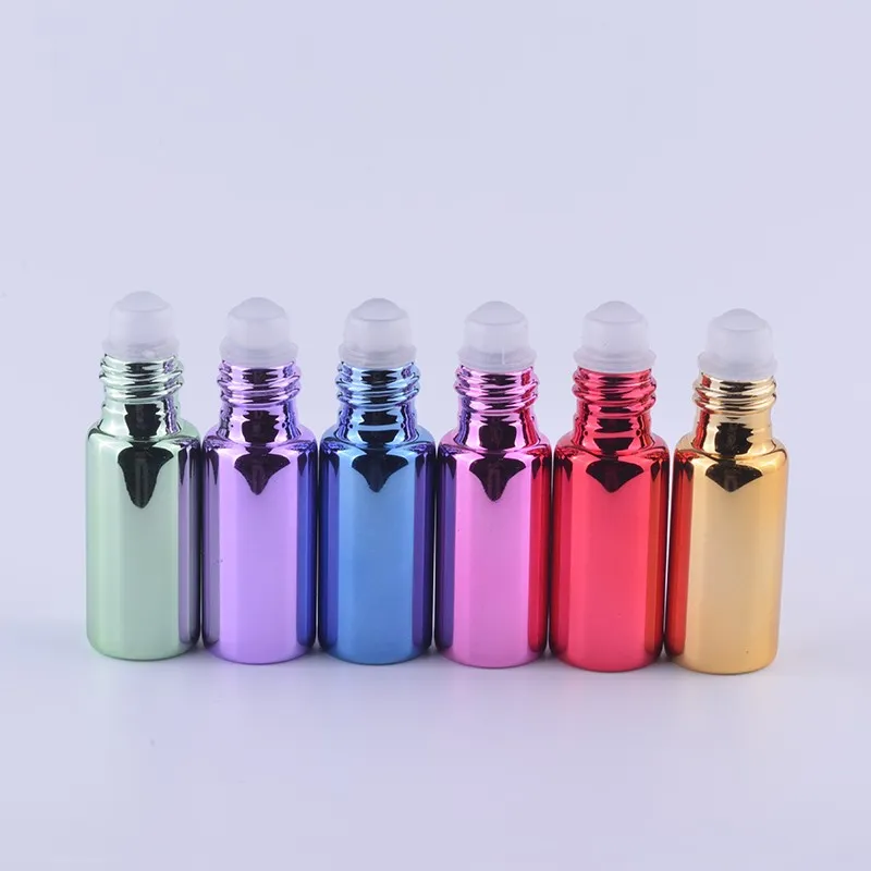5 ml roll on flessen voor essentiële oliën Roll-on hervulbare parfumfles kleurrijke glazen parfum etherische ol fles