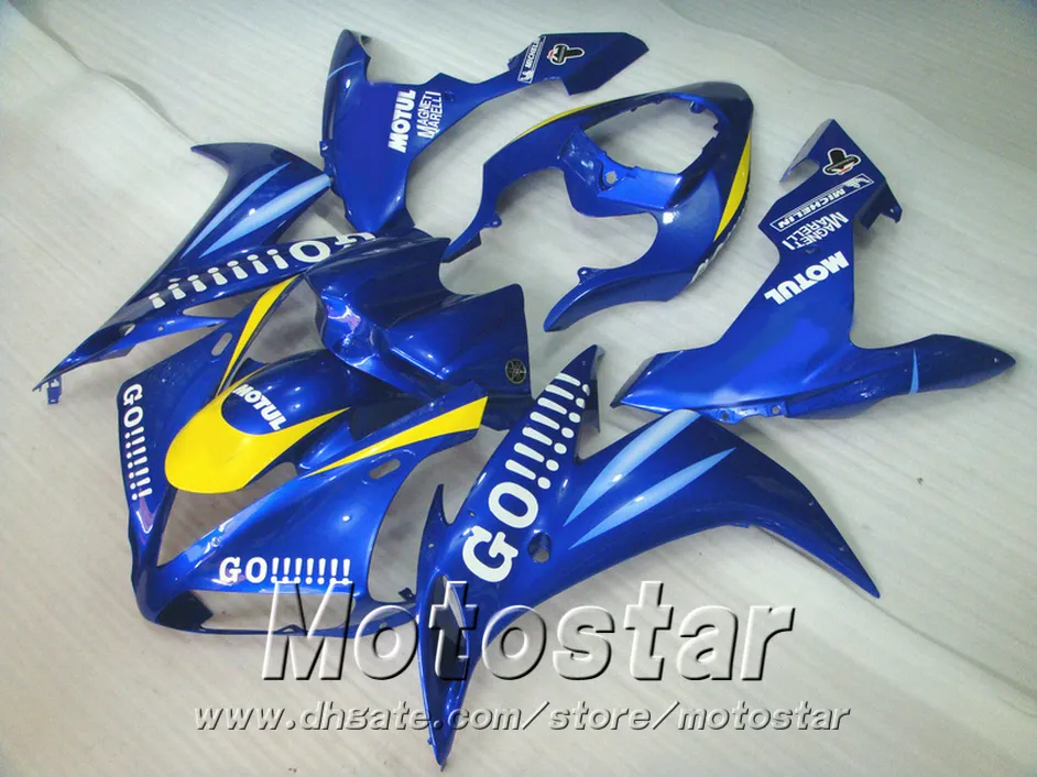 Injectie Molding ABS Full Fairing Kit voor Yamaha 2004 2005 2006 YZF R1 Blue Go !!!!! Motorfietsverblazen Set 04 05 06 YZF-R1 VL37