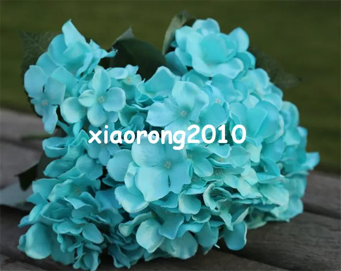 Silk Hortengea Flower Bunch 7 Headspiece 50cm1968 pouces artificiels turfices bleu couleur continental grand hydrangea pour home show6065697