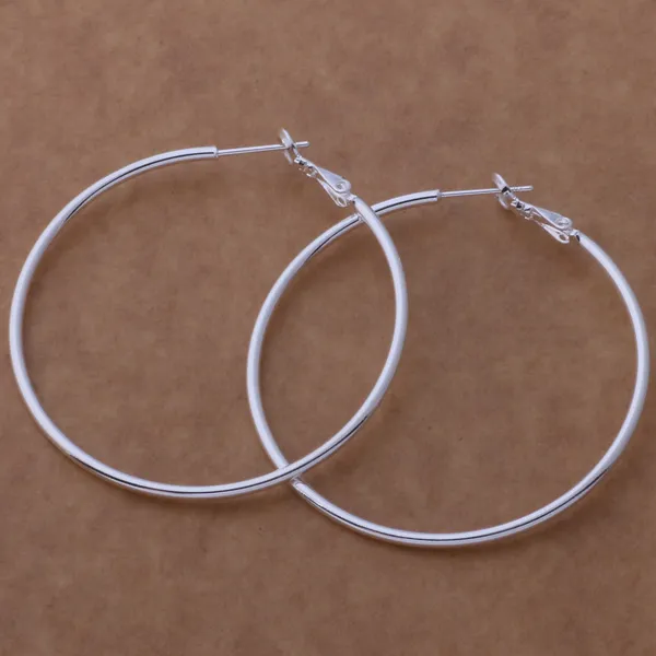 High quality 925 sterling silver hoop earrings large diameter 5-8CM fashion party jewelry pretty cute Christmas gift 1343