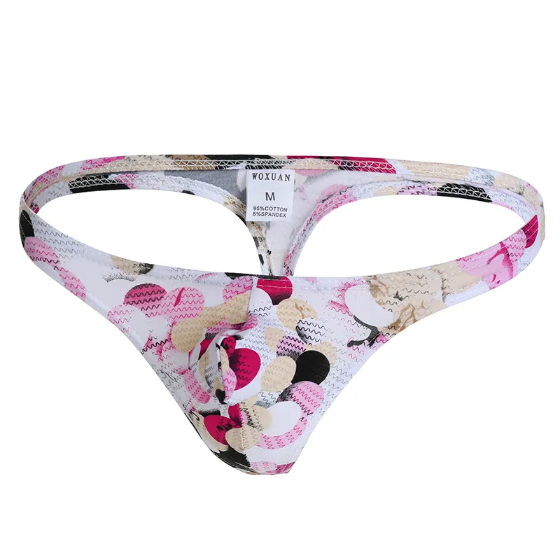 Uomo sexy erotico marsupio bikini perizoma perizoma comodo cotone biancheria intima da uomo ragazzo gay colorato stampa floreale mutande perizoma mutande maschili