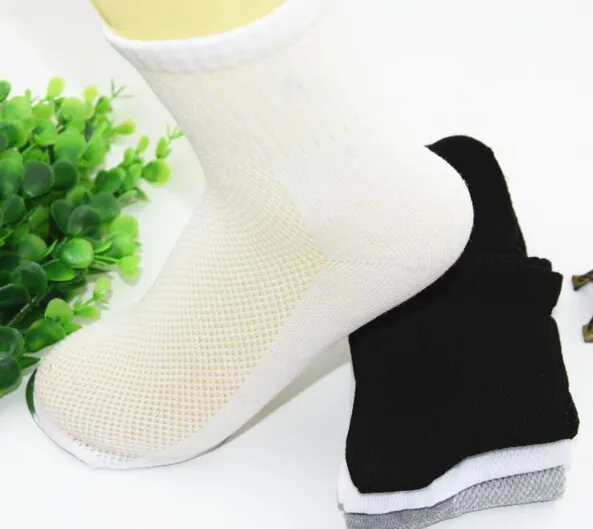 Mens långa bomullstrumpor män våren sommar soild mesh socka alla storlekar kläder tillbehör till manlig