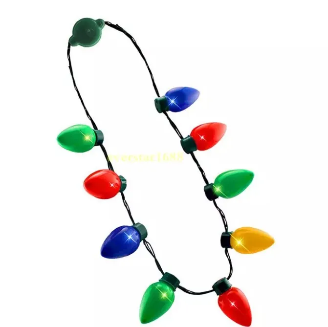 Christmas Novelty Lighting and New Year Gift 9 13 led Necklace LED Light Up Bulb Party Favors For Adults LLFA