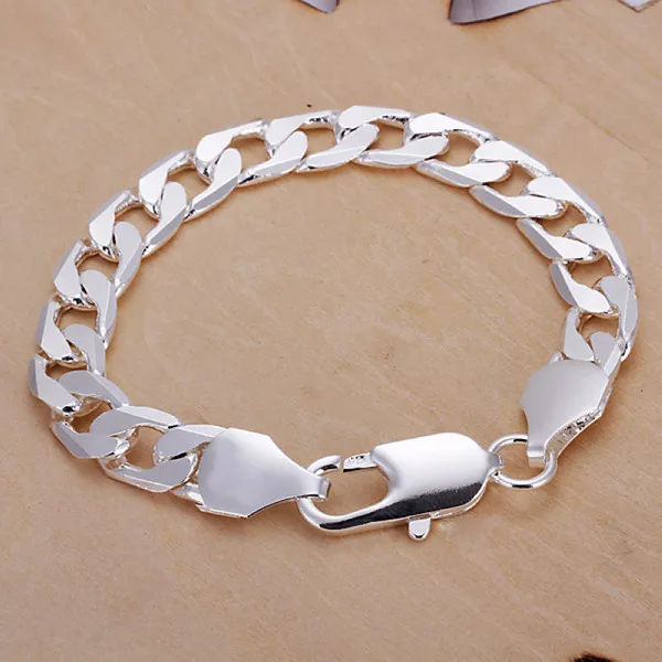 Offre spéciale meilleur cadeau en argent 925 10m demi-bracelet latéral-Hommes DFMCH262, mode 925 en argent sterling plaqué chaîne bracelets à maillons de haute qualité