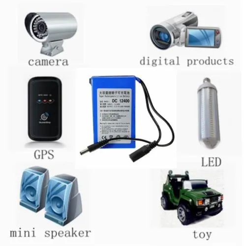 Batteria Li-po ricaricabile Pacchetto batterie DC 12V 6800mAh telecamera CCTV, illuminazione a LED, DVD, PDA Attrezzature mediche Giocattolo GPS Spina USA EU Disponibile