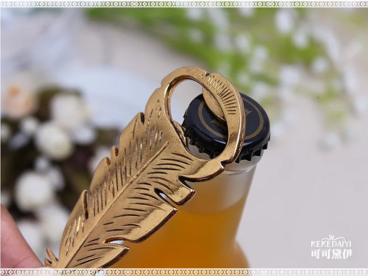 "Gilded Gold" Feather Bottle Opener Souvenir For Birthday Parties Kids Adult Birthday Favors And Gifts 