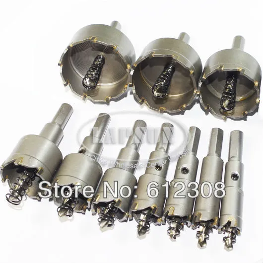 10pc/set Carbide Tip T.C.T Drill Bit Cutter Hole Saw Set Tool for Steel Metal Alloy Wood 20mm 25mm 30mm 35mm 45mm 50mm 53mm