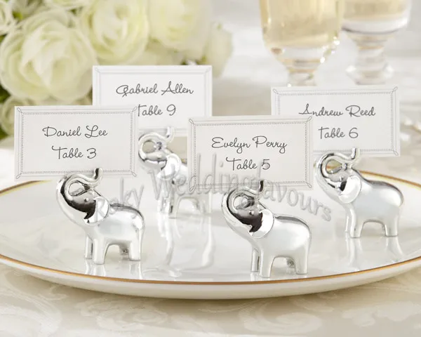 Good Luck Elephant Place Card Houders Gunsten met bijpassende kaart Bruiloft Gunsten Kaarthouder, Feestartikelen, Vakantiedecoratie