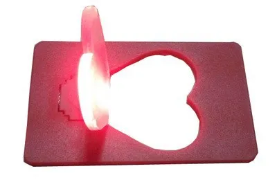 Luce per carte tascabili a LED a forma di cuore, luce per storie d'amore Luce per portafoglio portatile, lampada tascabile a LED per regali per bambini innamorati