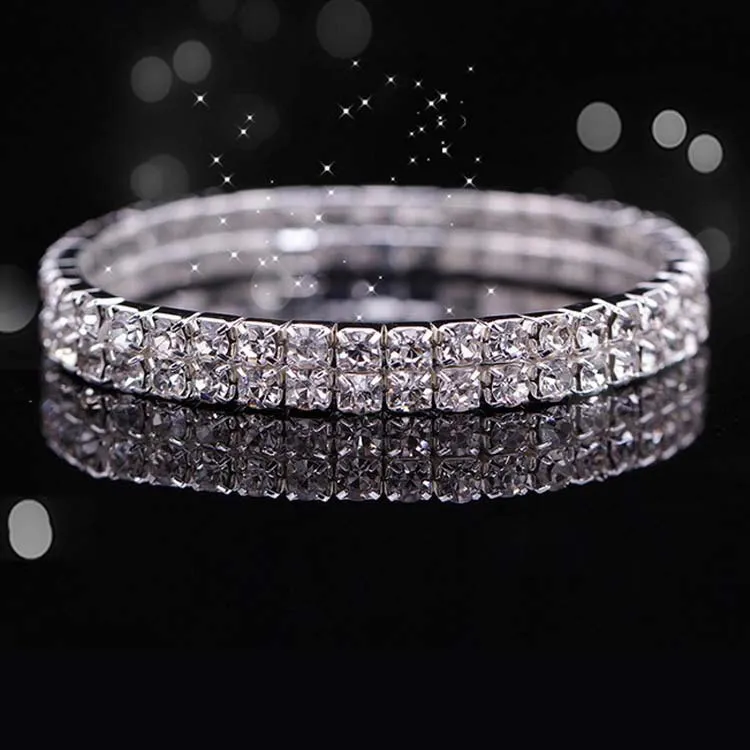 Crystal Bridal Bracelet Cheap In Stock Rhinestone Wedding Accessories One Piece Silver Factory Sale Bridal Jewelry 2015