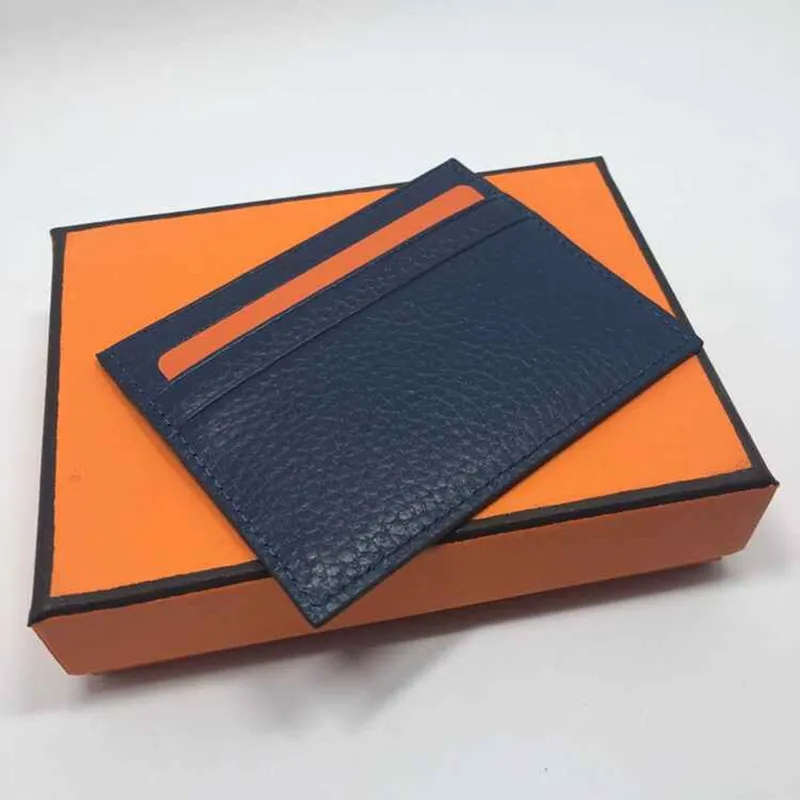 7 färger äkta läder kreditkortshållare Wallet Classic Brand Designer Thin ID Case Case Coin Purse 2018 Nya ankomst Fashion P2157