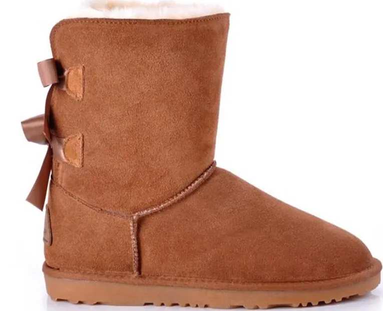 2016 atacado! Nova moda austrália clássico botas altas de inverno de couro real bailey bowknot mulheres bailey arco botas de neve sapatos de boot @ 885