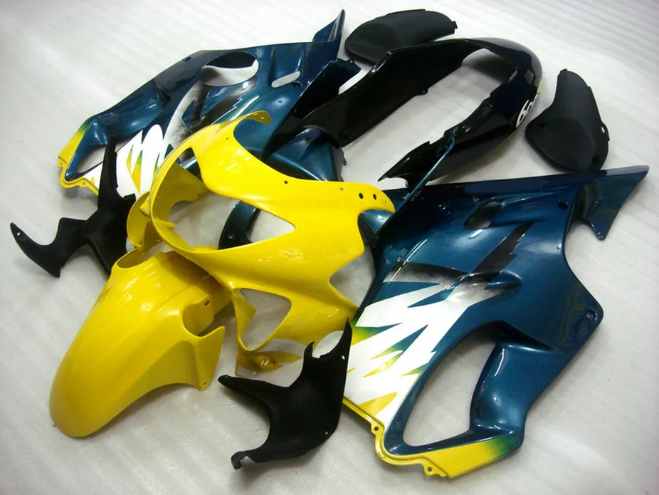 100% Fit fairings motocicleta amarelo azul para Honda NOVA carenagem kit CBR600 F4 CBR 600 F4 1999 2000 carroçaria GBIX