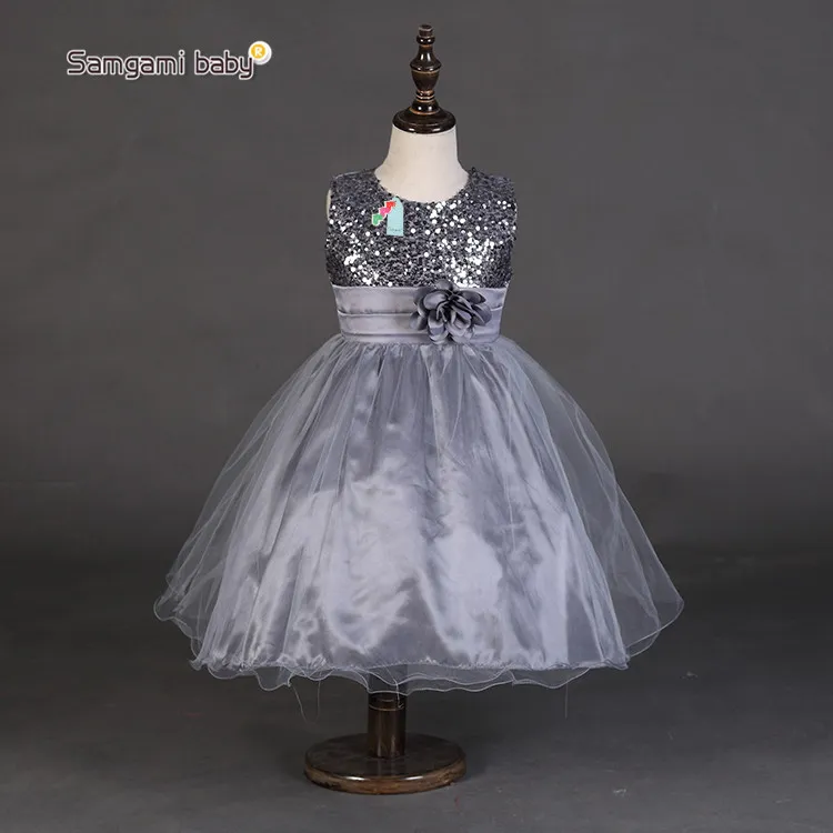 2018 Summer Children Sequin Dress Girls Tutu Lace Flower Long Dresses ...