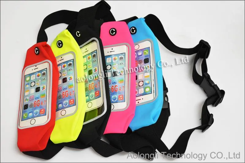 Waterdichte Running Sport Taille Riem Pouch Reflecterende Elastische Verstelbare Band Ademend Taille Mobiele Telefoon Tas voor iPhone Android-smartphone