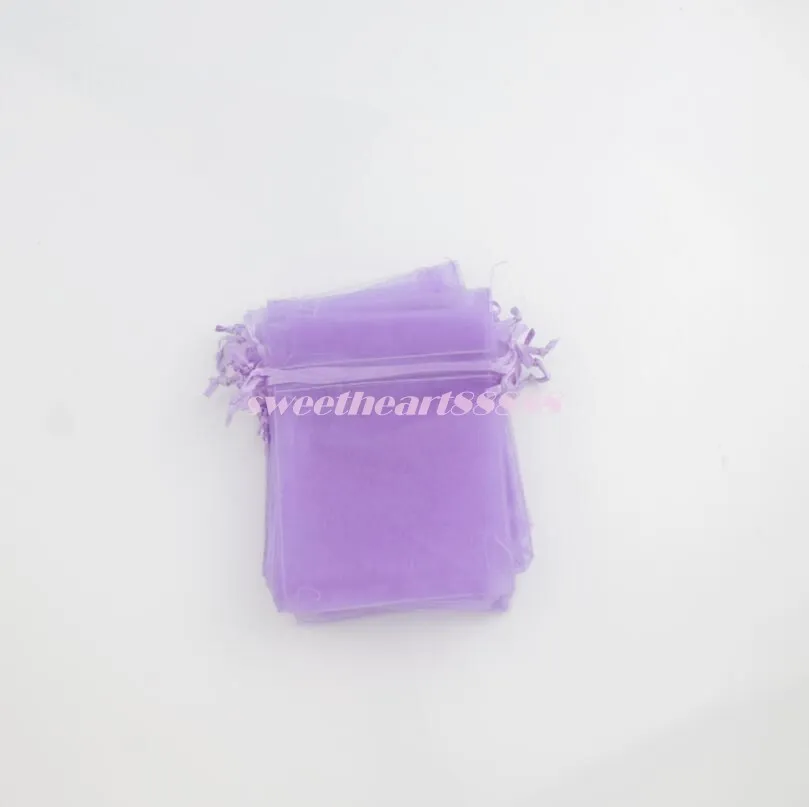 Organza Torba Biżuteria Prezent Worzaki Torby na ślub Favors 100 sztuk / partia 4Sizes Lavender 7x9cm 9x12cm 13x18cm 20x30cm