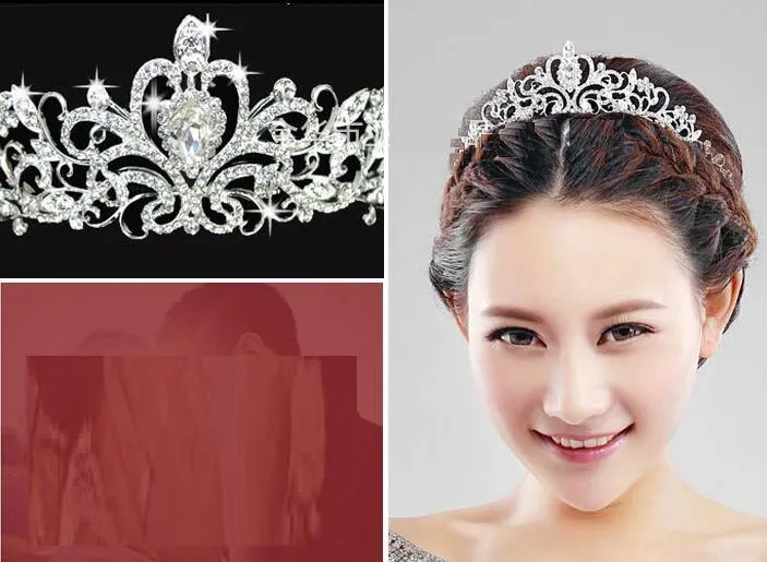 Tiaras Gold Tiaras Taçlar Düğün Saç Takı Neceklace Küpe Ucuz Bütün Moda Kızlar Akşam Balo Elbiseleri Accessor264G