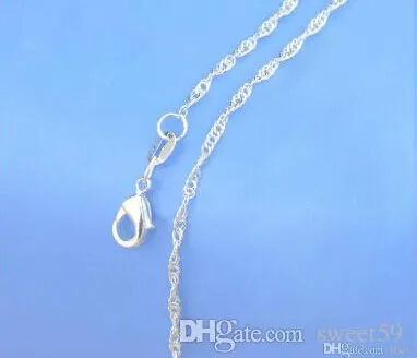 Wholesale- Jewelry Chains 18" 925 Sterling Silver Link Necklace Set Chains+Lobster Clasps Mix 20 Styles Free
