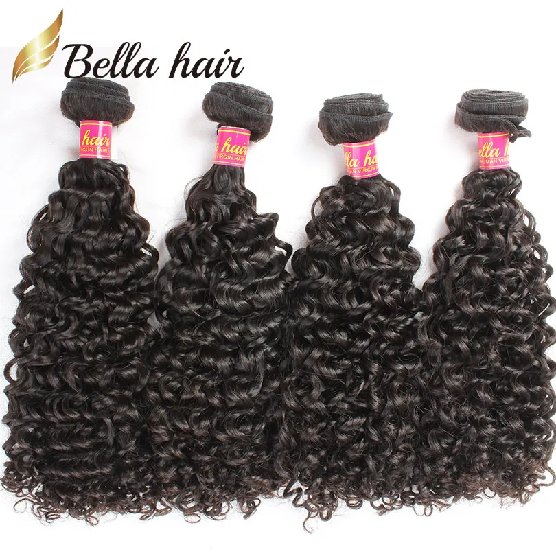 Bellahair Brasil Hair Pacotes Curly Virgin Human Human Weft Extensões Curl Weaves 4pcs/lote pacote por atacado a granel