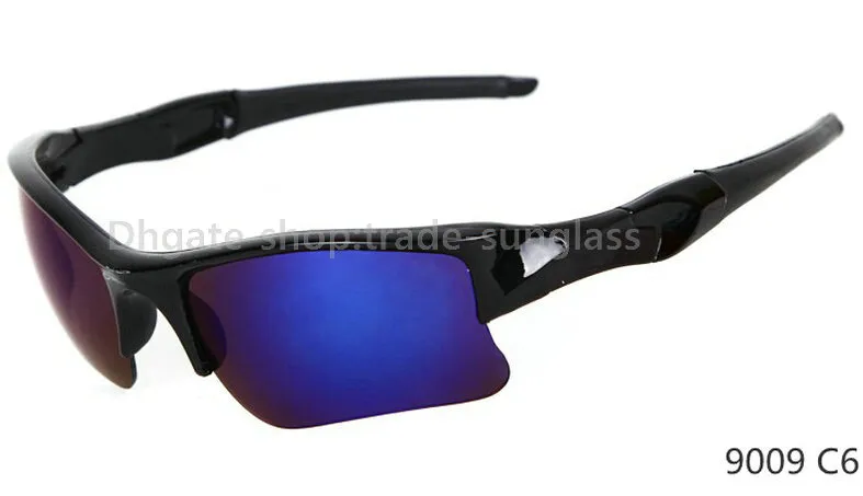 New Arrival Black frame/blue lens Factory Price 9 colors sunglasses sports cycling sunglasses fashion colour mirror Brand Sunglasses men