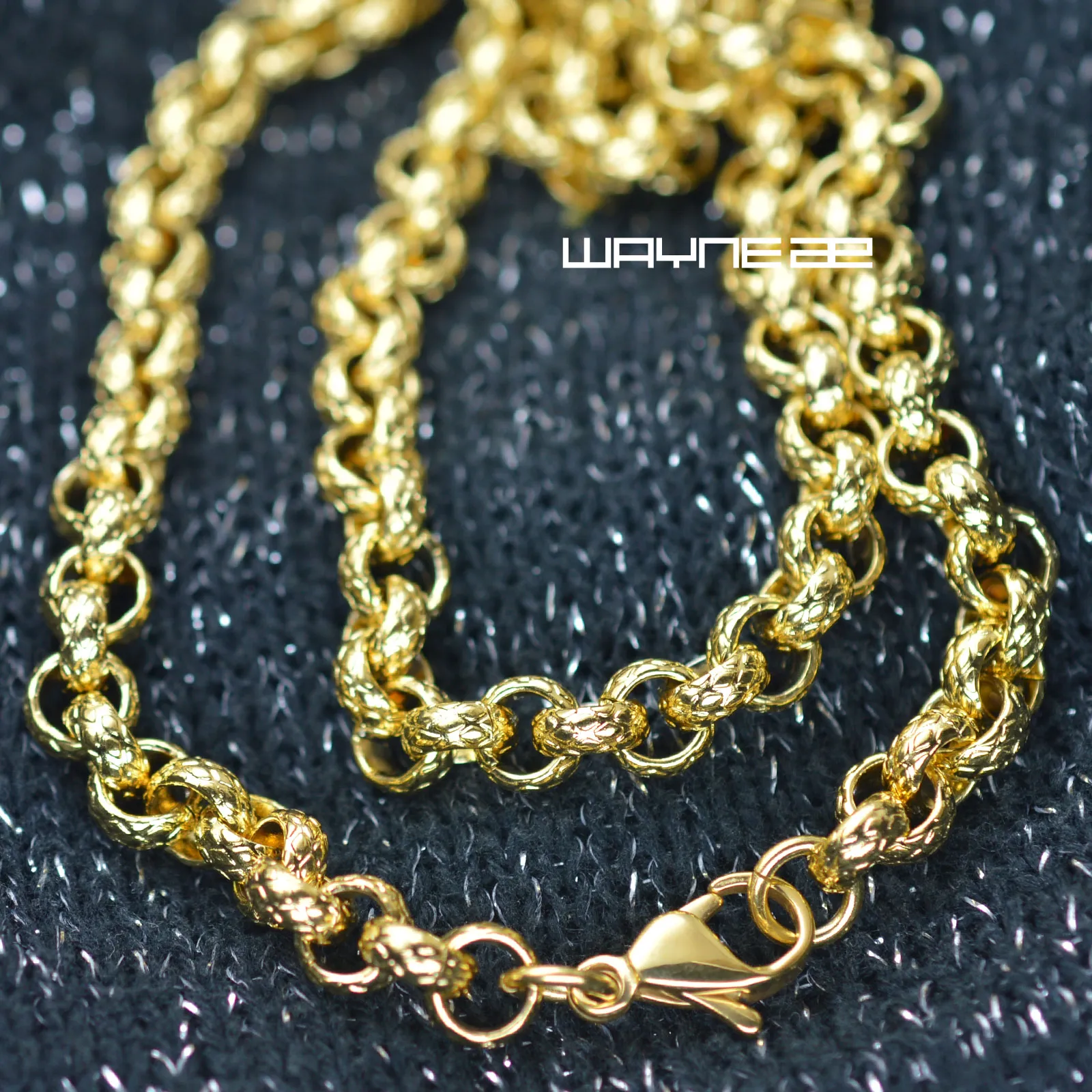 n308-Gold tone 50cm,60cm,70cm Length Men Women Solid ring link Necklace Chain