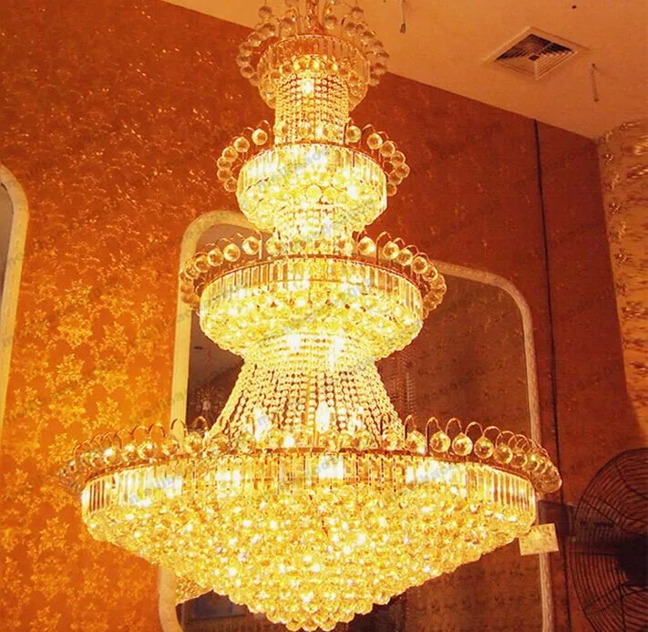 Crystal Large Crystal Chandelier Pendant For Villa, Stairs, Duplex