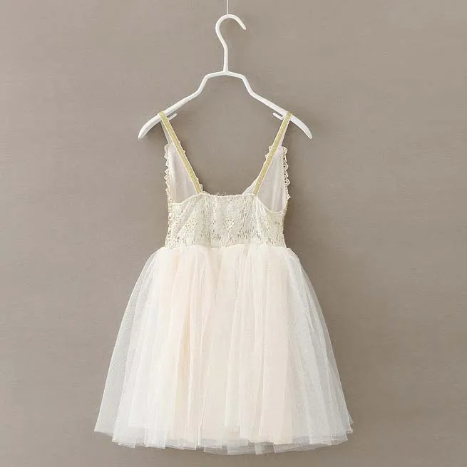 Mode Girl Dress Sequin Barnkläder Kids Kläder Sommar Klänningar Lace Princess Ruffle Tulle C9602