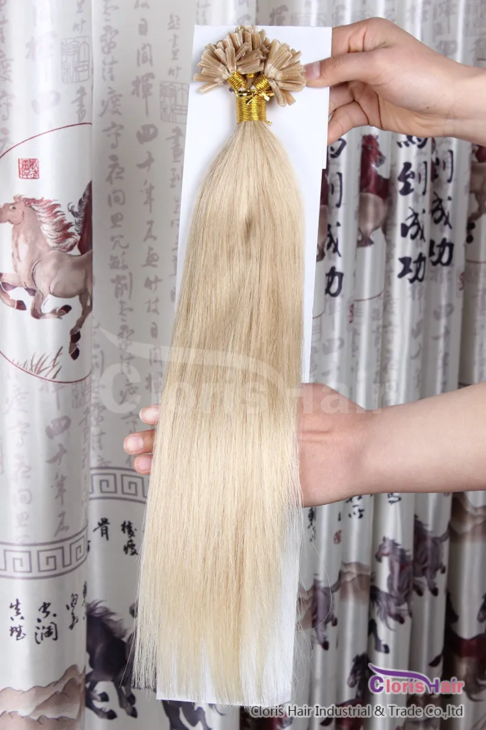 Silky Straight 50g Prebonded Italian Keratin Nail Tip U tip Fusion Indian Remy Human Hair Extensions 100strands 18-24",available