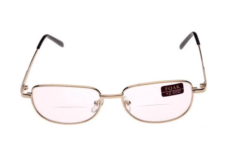 Klassisk Unisex Metal Frame Bifokal Reading Glasses Spectacles Reader Clear Solglasögon Glasögon Diopter + 1.0-4.0 10.00 / Led Gratis frakt