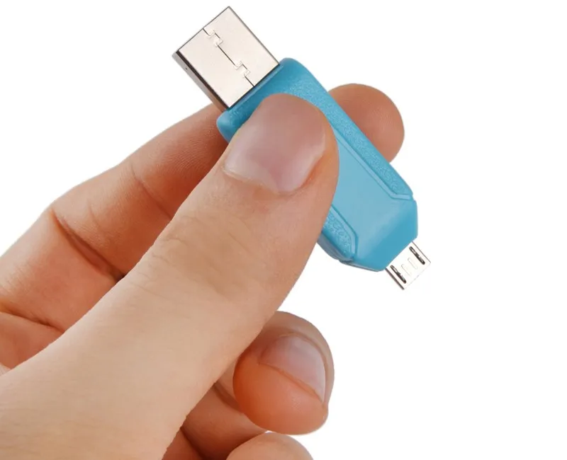 2 i 1 USB-Man till Micro USB Dual Slot OTG-adapter med TF / SD-minneskortläsare 32GB 4 8 16GB för Android Smartphone Tablet Google