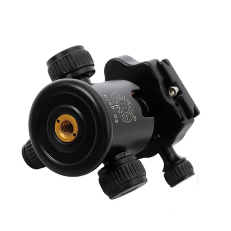 Rótula de bola de trípode para cámara profesional Placa de liberación rápida rótula giratoria panorámica Q03 con nivel de burbuja doble QZSD03 para DSLR Canon Nikon2434347