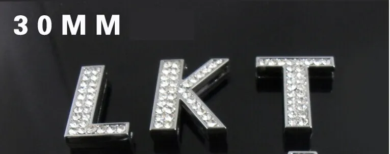  8MM/10MM A-Z Rhinestone Letter Charms for DIY Pet Name! DIY Dog Cat Pet Collar Slide Charm Letters