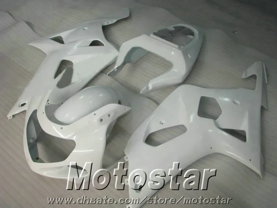 Hot Sale Bodywork Set för Suzuki GSXR600 GSXR750 2001-2003 K1 Fairings 01 02 03 GSX-R 600 750 All White Fairing Kit SK44