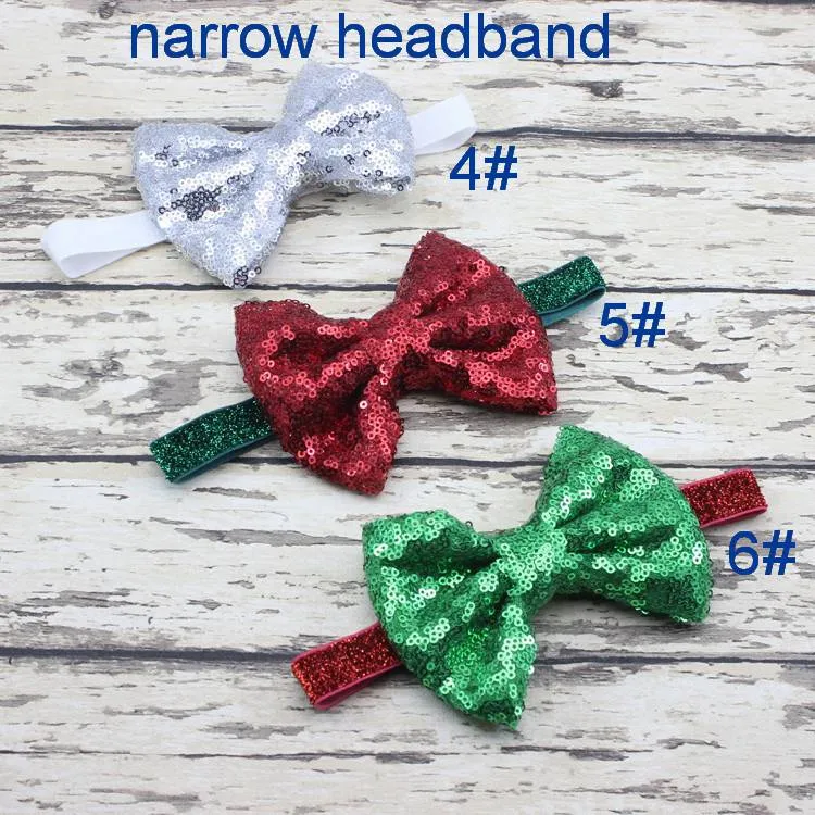 Girl Baby Christmas Hair Accessory paljetter Bowknot Head Wrap Headwrap Elastic Head Band Turban Hairband Vintage Hair Band FD8662836