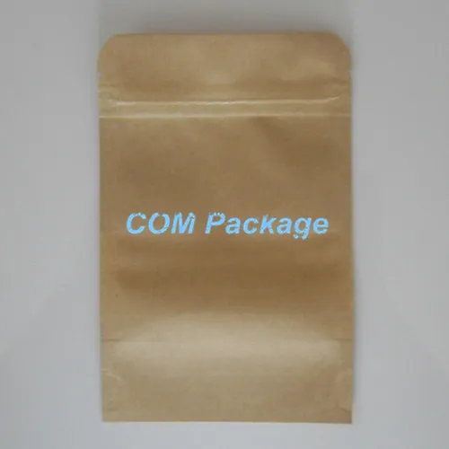 DHL / 9 * 14cm Smooth Kraft Paper Packing Bag med matt CLEAR Fönster Zipper Food Storage Förpackning Ställ upp påsar Dopack