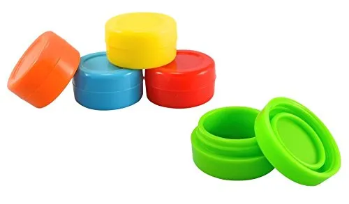 Mini Silicone Wax Oil Containers burkar 2 ml Rund DAB -behållare för koncentrat vax förångare och torr örtverktyg