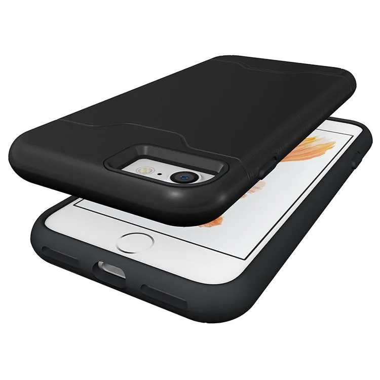 Card Slot Case voor iPhone x 8 Armor Case Hard Shell Achterkant met Kandstand Case voor iPhone 6 6 Plus 7 7 Plus