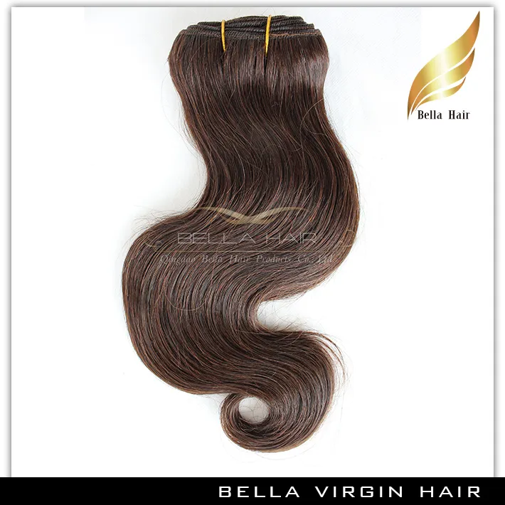 Grade 8a vague de corps brésilienne trame de cheveux humains colorés brun 4 cheveux humains ondulés tisse livraison gratuite extensions de cheveux bella