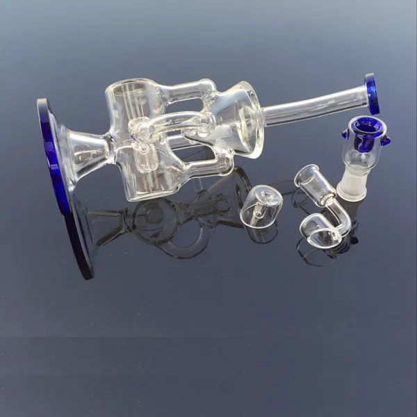 10" Inches oil rig With Glass Bowl Real nail and Quartz Cap Hookahs Smoking Accessories 14mm Male Joint ash Catcher