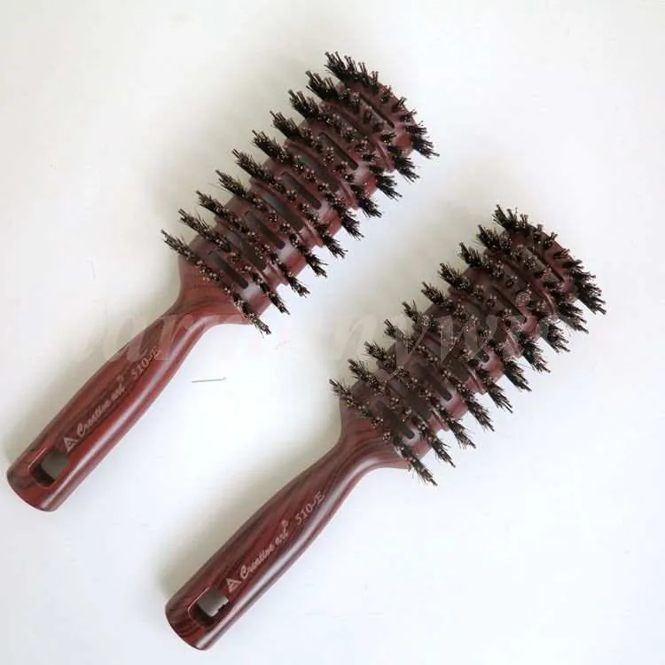 Brosse à cheveux en poils de sanglier, peigne de couleur marron pour Extensions de cheveux, peigne professionnel pour Salon, livraison gratuite