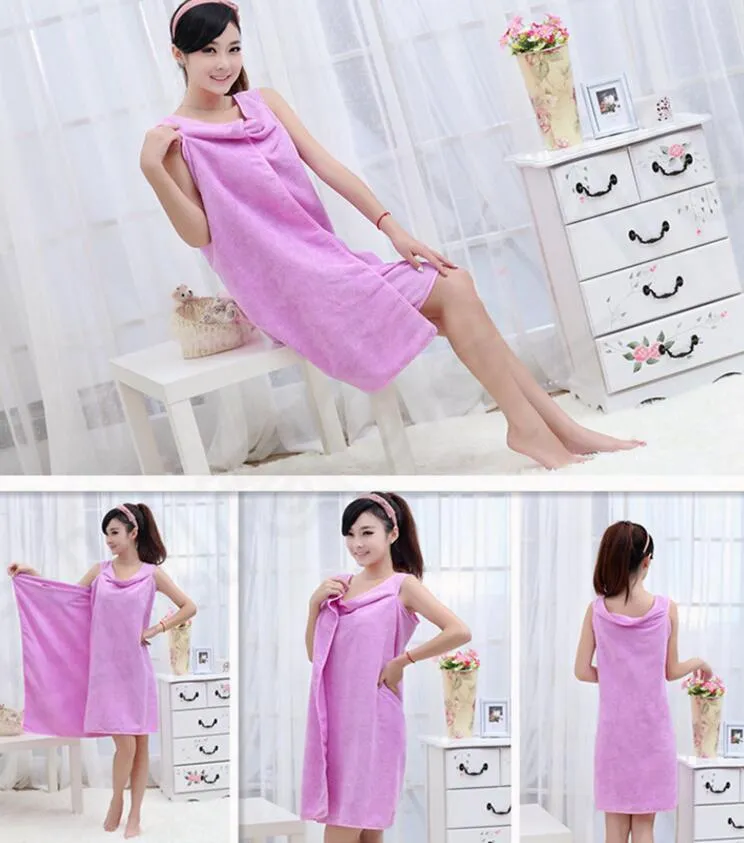 hight quality low price Magic Bath Towels Lady Girls SPA Shower Towel Body Wrap Bath Robe Bathrobe Beach Dress Wearable Magic Towel 