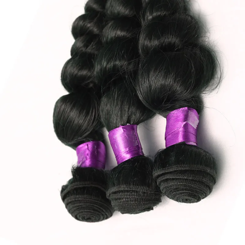 7A Malaysian Virgin Hair Loose Wave hair Raw Human Hair Weave Unprocessed Malaysian loose wave Color 1b Malaysian Loose W2959013
