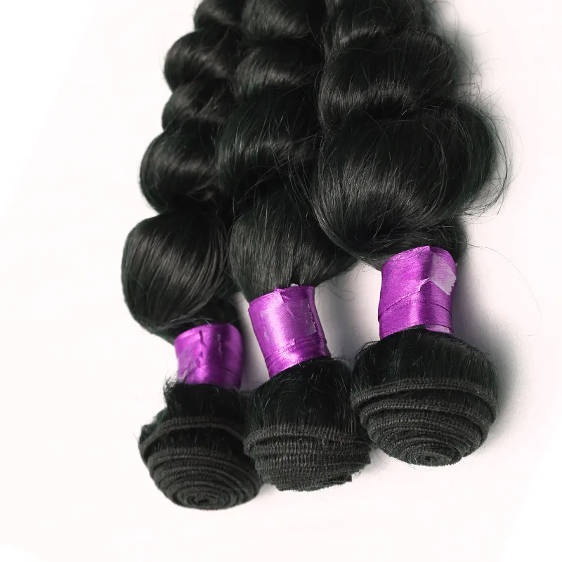 Cheveux brésiliens vierges de vague lâche cheveux vierges brésiliens 7A cheveux brésiliens vierges non transformés vague lâche trames humaines bon marché8671670