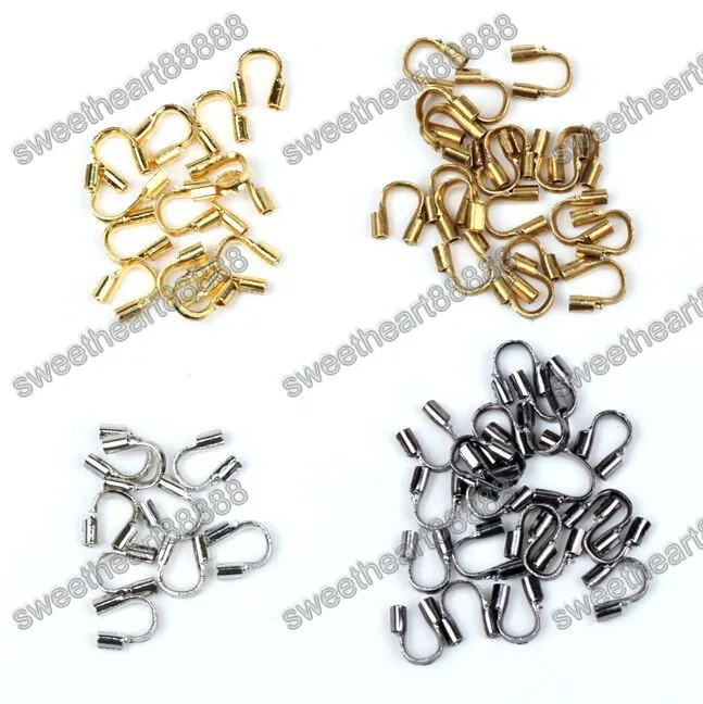 500 unids / lote es 4 mm Chapado en Oro Alambre Negro Protectores Guardianes Ganchos Joyería DIY Resultados de la Joyería Components226q